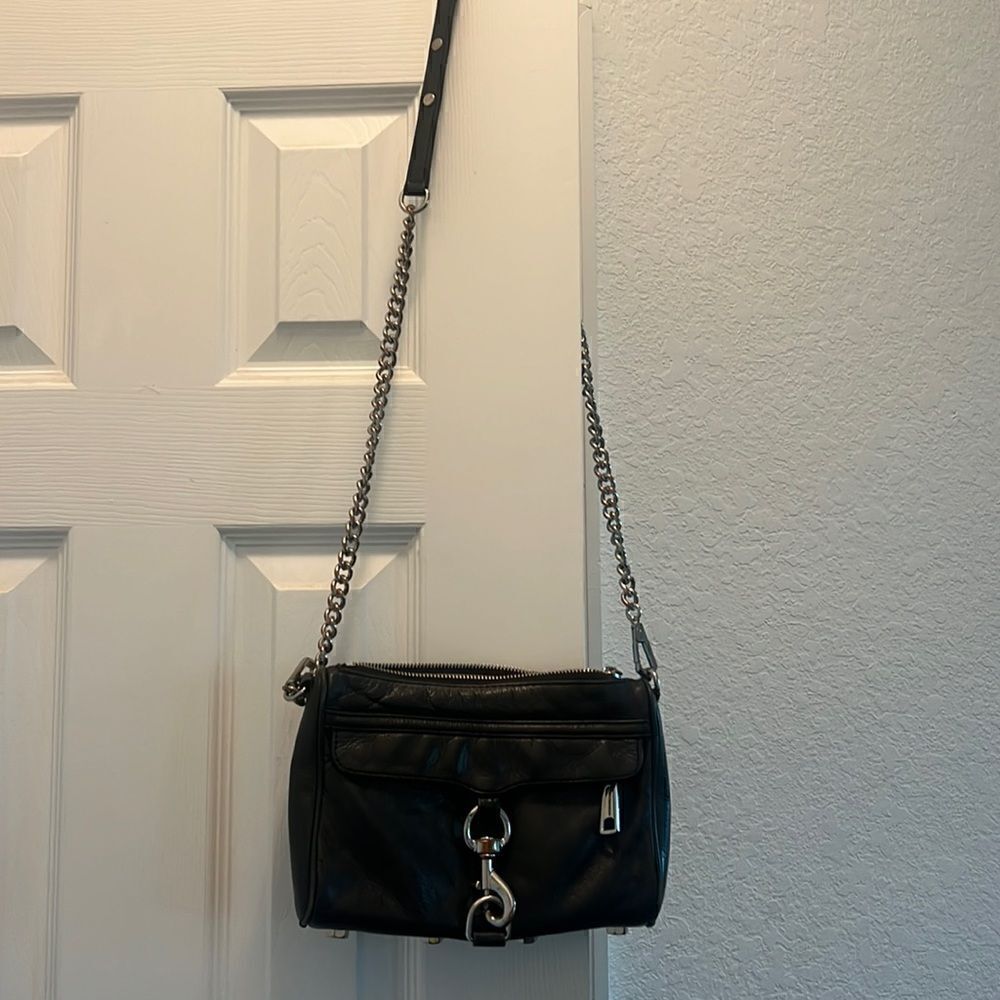 Black Rebecca Minkoff Purse - Black & Silver - Slight Discoloration in Metal